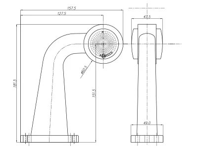 WAS Lampa obrysowa boczna LED 12-24V z gumowym ramieniem 90° biało-czerwona ECE - Zdjęcie 2