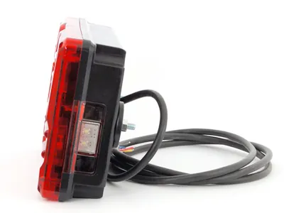 WAS Lampa tylna LED do przyczepy 232x142mm 12-24V lewa z trójkątem odblaskowym - Zdjęcie 2