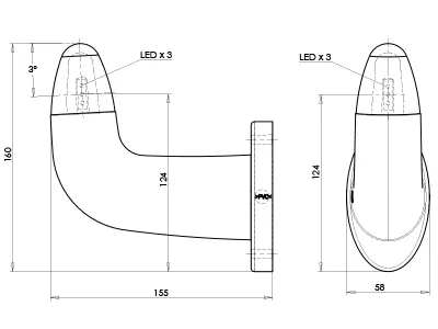 Lampa obrysowa boczna LED pozycyjna 12/24V do ciężarówek i przyczep - Zdjęcie 3