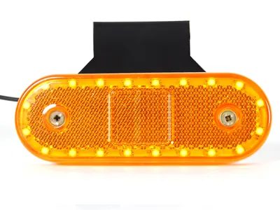 WAS Lampa obrysowa boczna LED bursztynowa 12-24V z uchwytem montażowym 90° - Zdjęcie 3