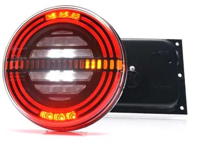 WAS Neonowa Lampa Tylna LED 24V Ø142mm z Dynamicznym Kierunkowskazem - Dalekosiezne.pl