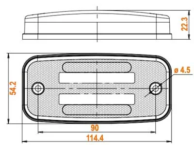 WAS Lampa Obrysowa LED z Kierunkowskazem Bursztynowa 12-24V Efekt Neonowy - Zdjęcie 5