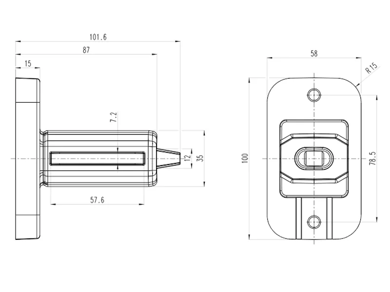 WAS Lampa Obrysowa Boczna LED 12/24V Lewa Strona IP6K9K - Zdjęcie 2
