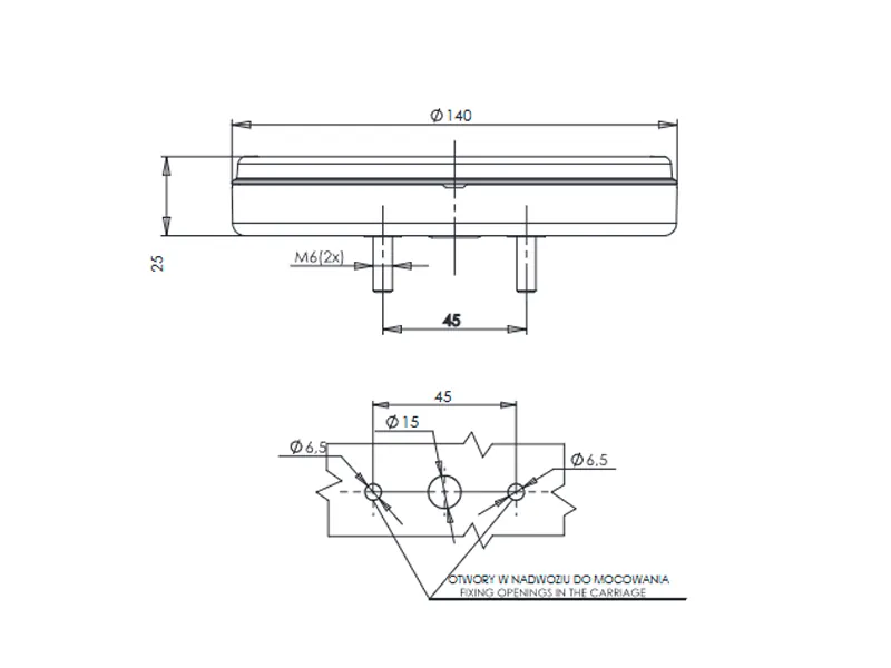 Was Tylna Lampa LED Wielofunkcyjna 12/24V ø140mm - Pozycja, Stop, Kierunkowskaz - Zdjęcie 2