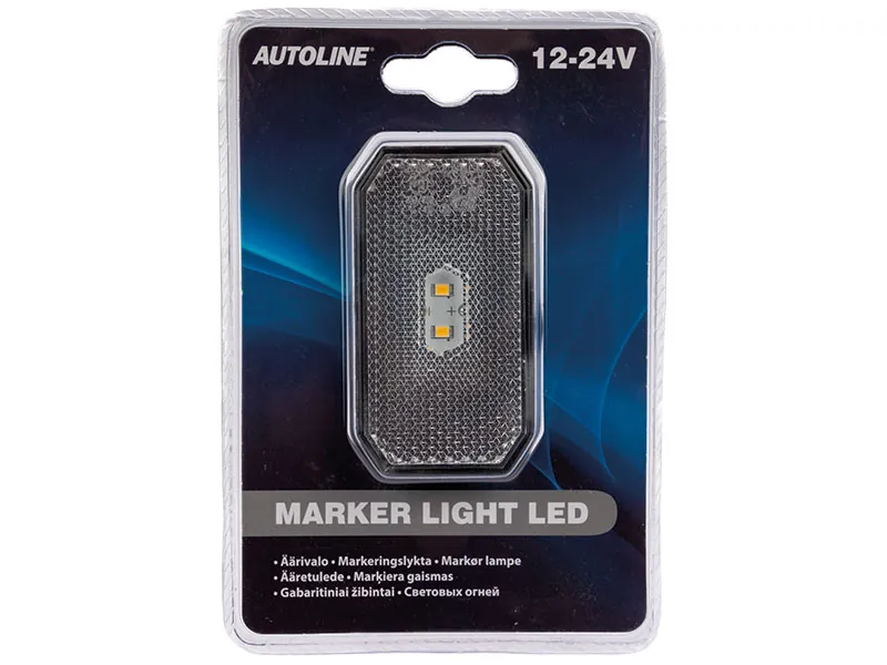 AUTOLINE Lampa Obrysowa Boczna LED Biała 80x44mm 12-24V z Odblaskiem - Zdjęcie 3
