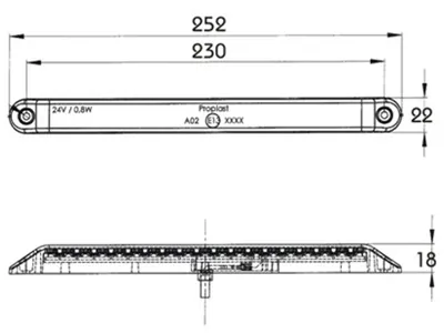 Proplast LED Tylna Lampa Slim Line 12V z 18 Diodami High Power - Zdjęcie 2