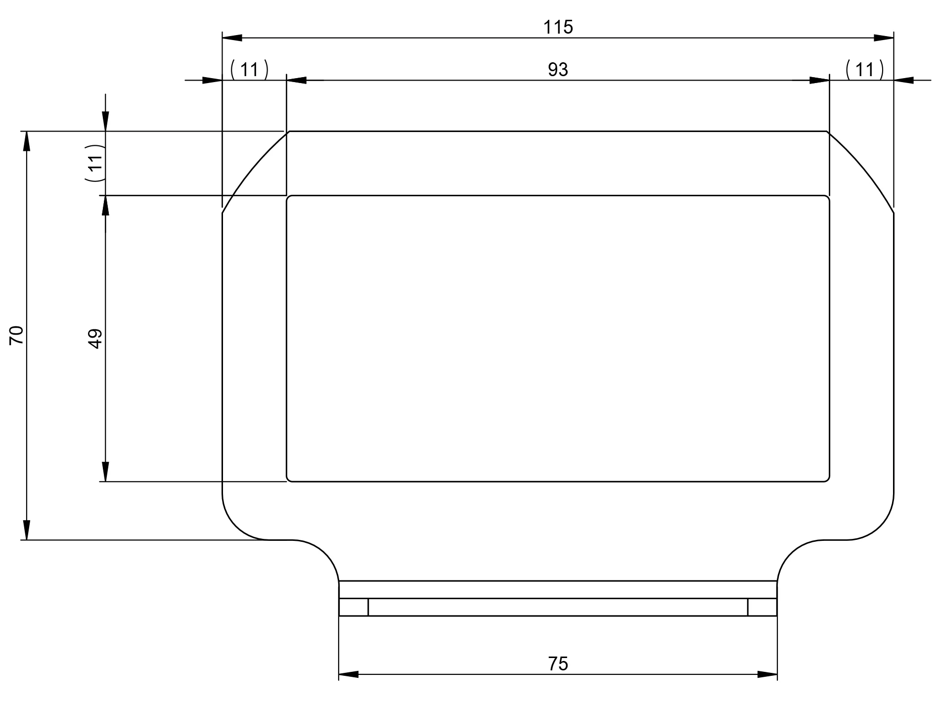 Podstawa montażowa zaciskowa ze stali nierdzewnej 115x83mm - rozstaw śrub 90mm do lamp Volvo/Scania - Zdjęcie 2