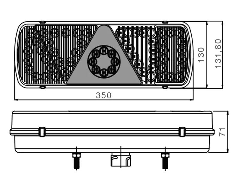 Aspöck ECOLED Lampa tylna przyczepy 5-komorowa 24V lewa z trójkątnym reflektorem - Zdjęcie 2