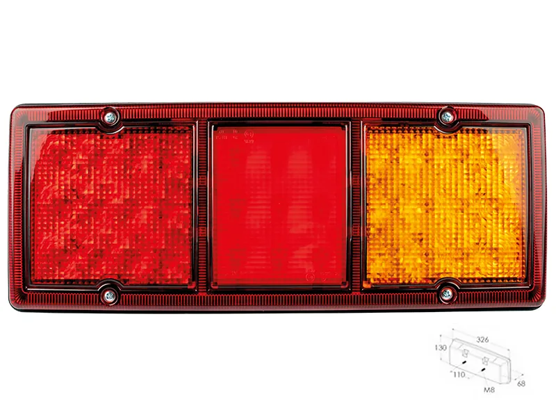 Tylna Lampa LED 3-komorowa 9-36V 326mm - Światło Pozycyjne, Hamowania i Kierunkowskaz - Zdjęcie 2