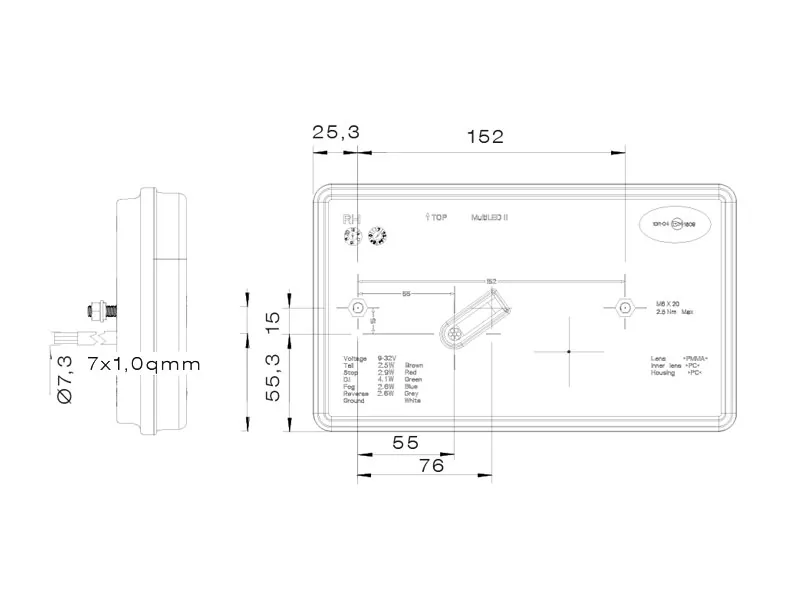 Aspöck Lampa tylna LED do przyczepy prawa 9-32V wielofunkcyjna - Zdjęcie 3