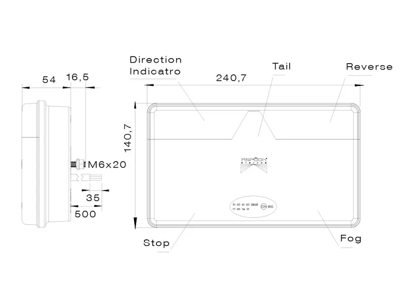 Aspöck Lampa tylna LED do przyczepy lewa 240mm 9-32V wielofunkcyjna - Zdjęcie 2