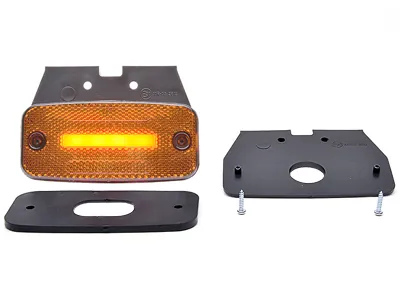WAS Lampa Obrysowa Boczna LED 12-24V Żółta Szkło Homologacja ECE - Zdjęcie 2