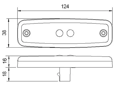Trucklite LED Lampa Obrysowa Boczna Biała 12-24V z Odbłyśnikiem 2xLED - Zdjęcie 2