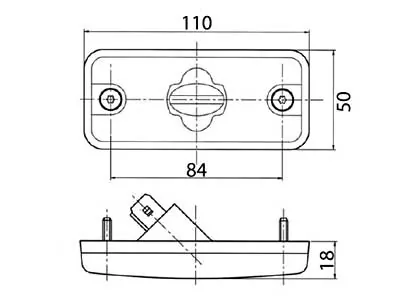 Lampa obrysowa boczna bursztynowa Iveco Stralis Trakker 110x50mm - Zdjęcie 2