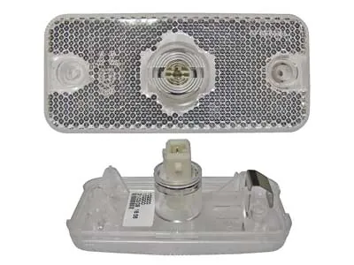 Lampa obrysowa boczna biała 12/24V z odblaskiem - rozstaw śrub 84mm - Dalekosiezne.pl