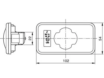 VIGNAL Lampa Obrysowa Boczna LED Pomarańczowa 102x54mm 24V z Odblaskiem - Zdjęcie 2