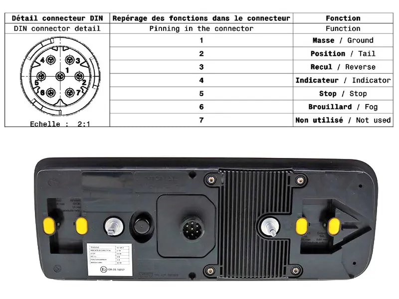 Vignal Lampa tylna LED 24V z dynamicznym kierunkowskazem 350x130mm - Zdjęcie 3