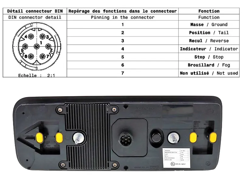 Vignal Lampa tylna LED 24V z dynamicznym kierunkowskazem - montaż poziomy 152mm - Zdjęcie 3
