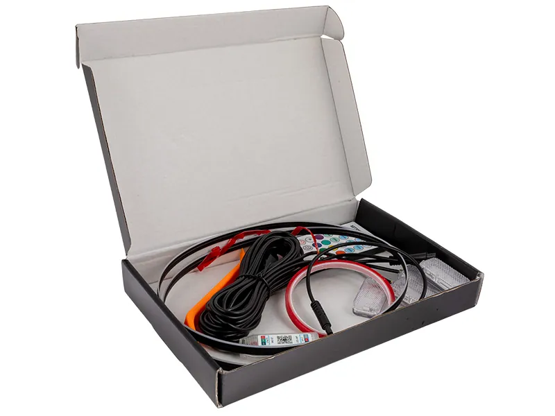 Zestaw Oświetlenia Wnętrza LED RGB - 4 Moduły + Listwa 110cm z Pilotem i Aplikacją - Zdjęcie 5