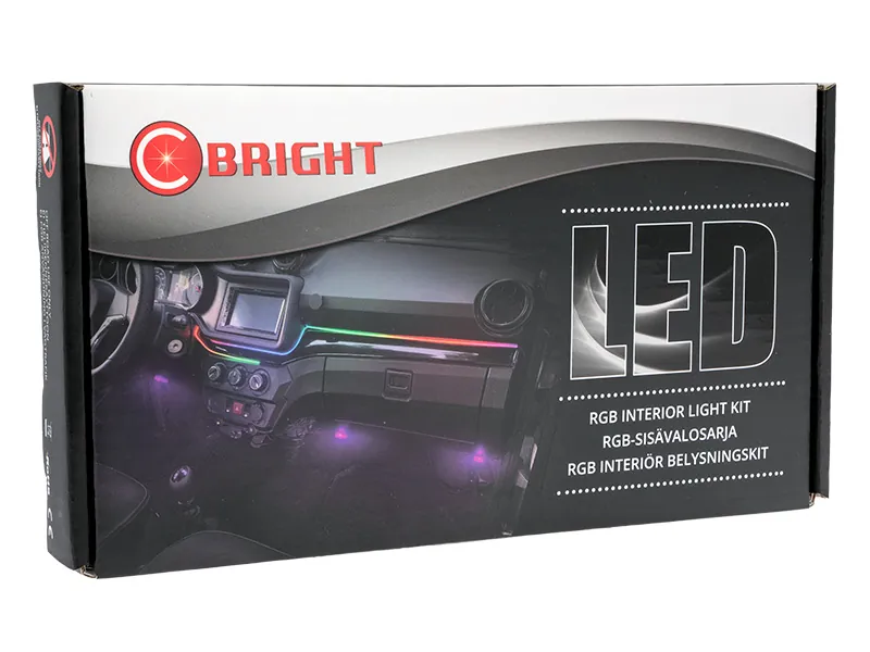 Zestaw Oświetlenia Wnętrza LED RGB - 4 Moduły + Listwa 110cm z Pilotem i Aplikacją - Zdjęcie 6