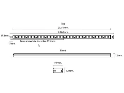 LED Rail 280mm 330lm 24V - Listwa LED do zabudów pojazdów użytkowych - Zdjęcie 2