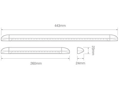 Led Autolamps Lampa Oświetlenia Markizy 260mm 12V 320lm 3000K Czarna - Zdjęcie 2
