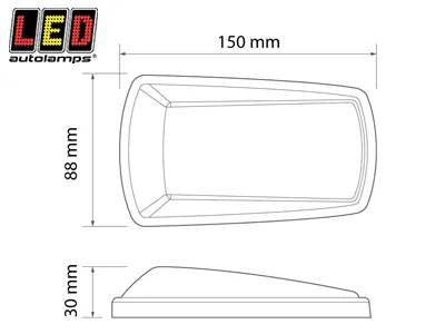 LED AUTOLAMPS Pomarańczowy Kierunkowskaz Boczny 12-24V 150mm ECE - Zdjęcie 2