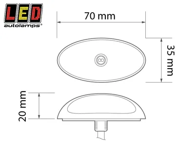 Led Autolamps 1614-37RWM Lampa Obrysowa Boczna LED 12-24V Czerwono-Biała - Zdjęcie 2