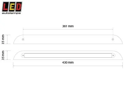 Led Autolamps Obudowa do Lampy LED Drzwiowej 430mm 12-24V Biała - Zdjęcie 2
