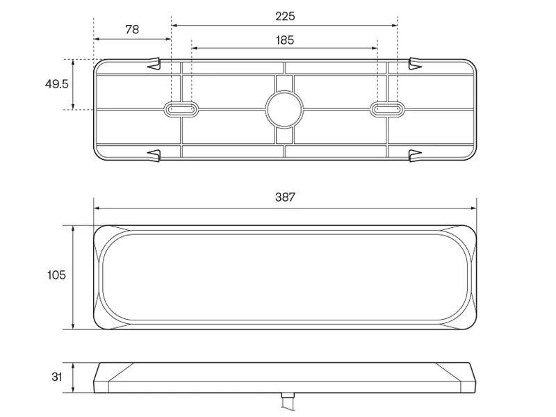 LED AUTOLAMPS Lampa tylna wielofunkcyjna 387mm 12-24V IP67 - Zdjęcie 3