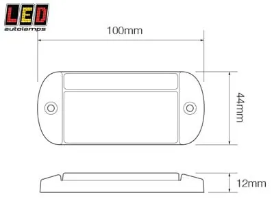 LED AUTOLAMPS Lampa Obrysowa Boczna 1614-44WRME Czerwona 12-24V Slim 12mm - Zdjęcie 2