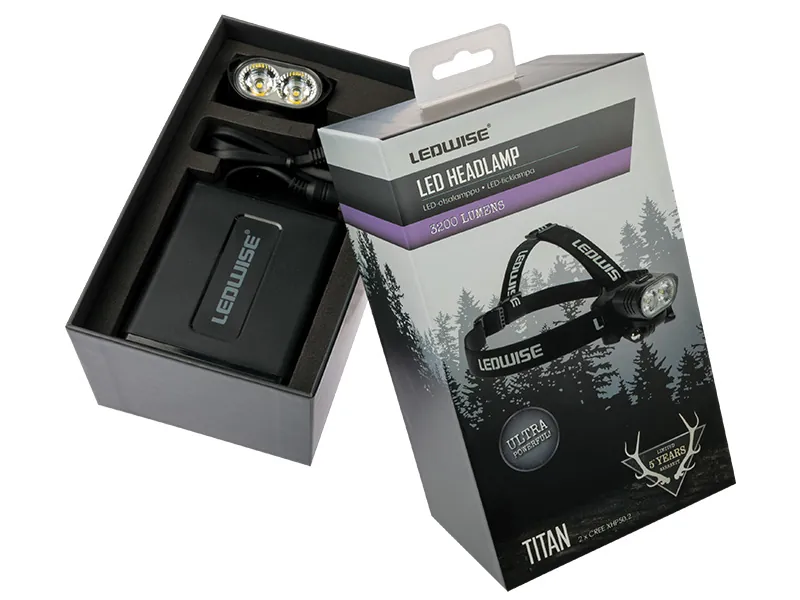 Ledwise Titan - Czołówka LED 3200lm XHP50.2 z akumulatorem 7.2V 5200mAh USB-C - Zdjęcie 3