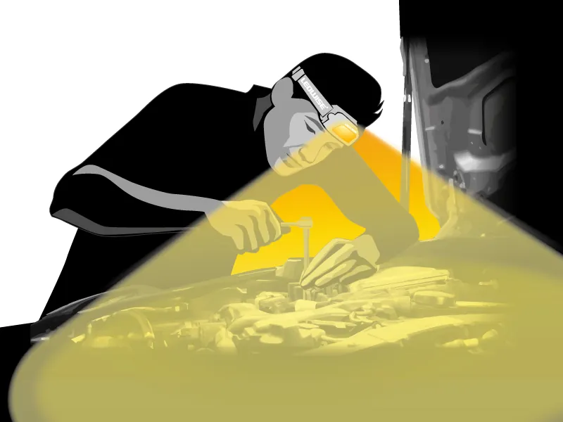 LEDWISE Workline - Czołówka LED 300lm z Czujnikiem Ruchu i Ładowaniem USB-C - Zdjęcie 5