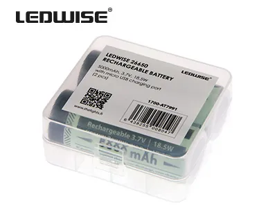 LEDWISE Battery 2x 26650 5000mAh 3.7V - Akumulator do Latarek LED - Zdjęcie 3