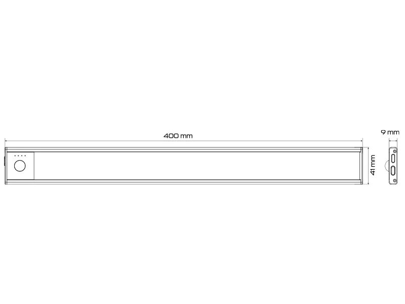 AUTOLINE Lampa LED wnętrza z czujnikiem ruchu 71 LED 1500mAh USB-C 400mm - Zdjęcie 3