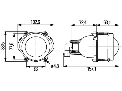 HELLA Reflektor HB3 60W 12V - Lampa Przednia 102.6x88.5mm z Homologacją ECE - Zdjęcie 5