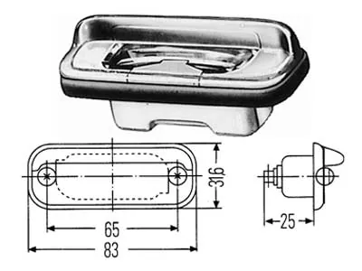 Lampa oświetlenia tablicy rejestracyjnej 83x36mm - montaż wpuszczany, SV8.5 - Dalekosiezne.pl