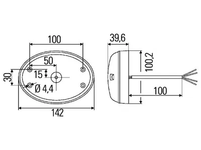 HELLA Lampa tylna LED 24 diody 9-32V pozycja i hamowanie ECE - Zdjęcie 2