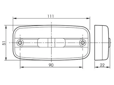 TALMU Lampa Obrysowa Boczna LED 24V Czerwona z Odblaskiem ADR 90mm - Zdjęcie 2