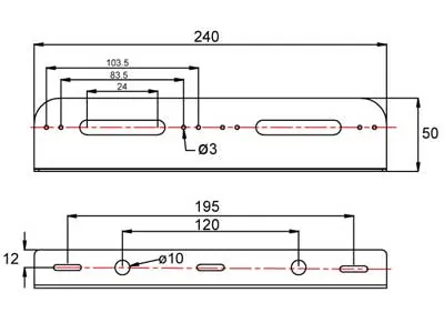 Uchwyt montażowy aluminiowy profil L do dwóch lamp LED 40-LED03 40-LED04 - Zdjęcie 2
