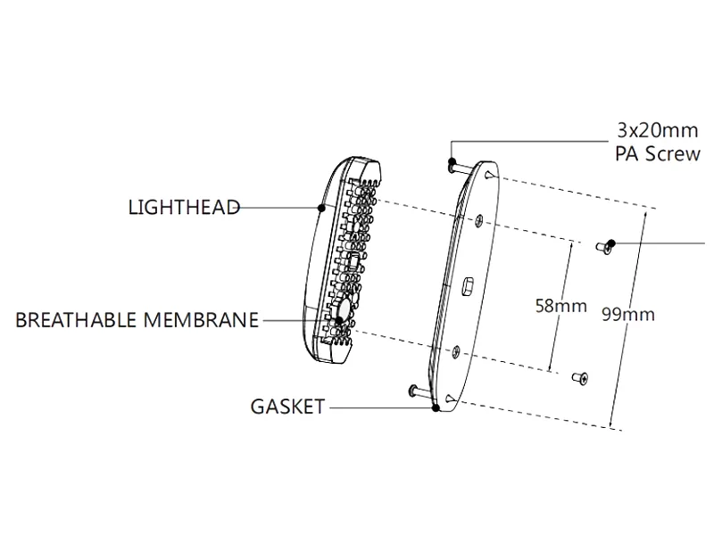 Lampka sygnalizacyjna LED 40-X6SI niebieska 12-24V z homologacją ECE R65 - Zdjęcie 3