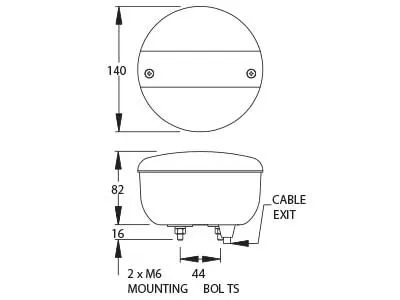 Lampa Cofania LED 24V ø140mm - Przezroczysta z Homologacją ECE R23 - Zdjęcie 2