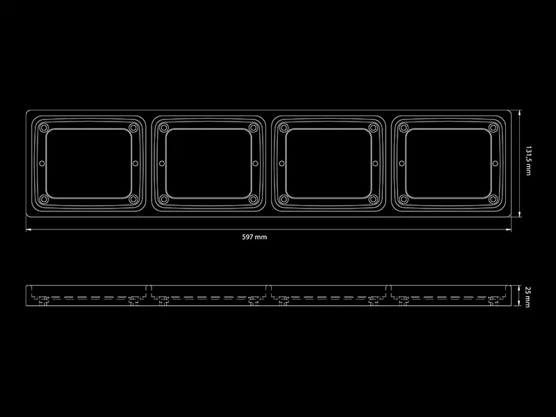 STRANDS IZE LED FRAME 4X SQUARE - Ramka Montażowa Kwadratowa 597x131mm - Zdjęcie 4