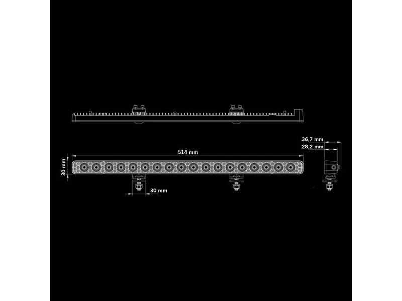 STRANDS NUUK E-LINE Listwa LED 9200lm 10-36V 514mm IP68/69K - Zdjęcie 9