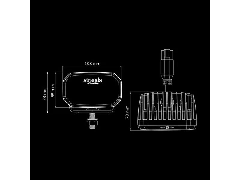 STRANDS FOR9T Lampa Robocza NO-GLARE 3600lm 10-48V z Pozycją Czerwono-Bursztynową - Zdjęcie 10