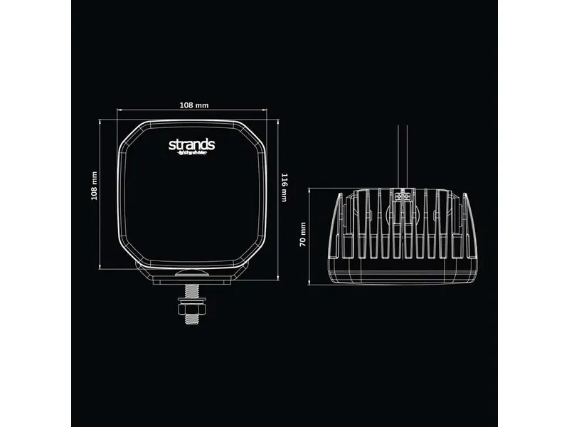 STRANDS FOR9T Lampa Robocza LED 7200lm 10-48V z Pozycjami Czerwonymi i Pomarańczowymi - Zdjęcie 8