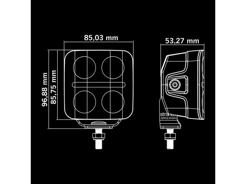 STRANDS NUUK D-LINE QBA - Lampa Drogowa LED z Światłem Pozycyjnym 3680lm 10-32V 85x85mm - Zdjęcie 9
