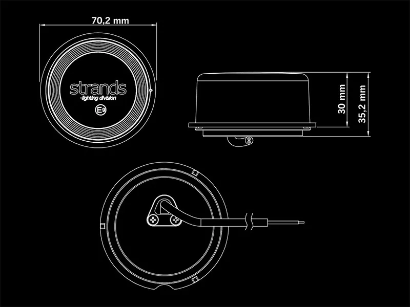 STRANDS FOR9T GEO Lampa Pozycyjna Przednia 10-40V ø70mm IP67 ECE R10 R148 - Zdjęcie 6
